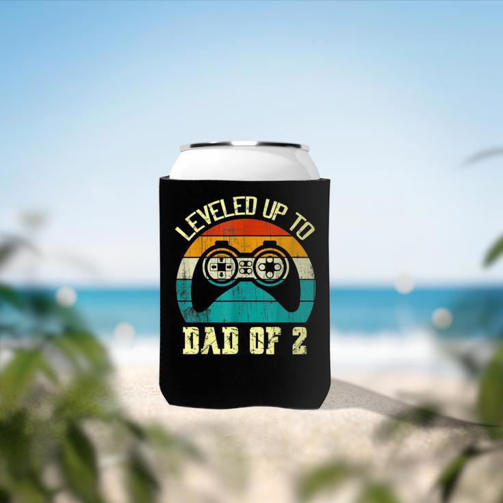 Mens Daddy Again Leveled Up To Dad Of 2 Dad V2 Can Cooler