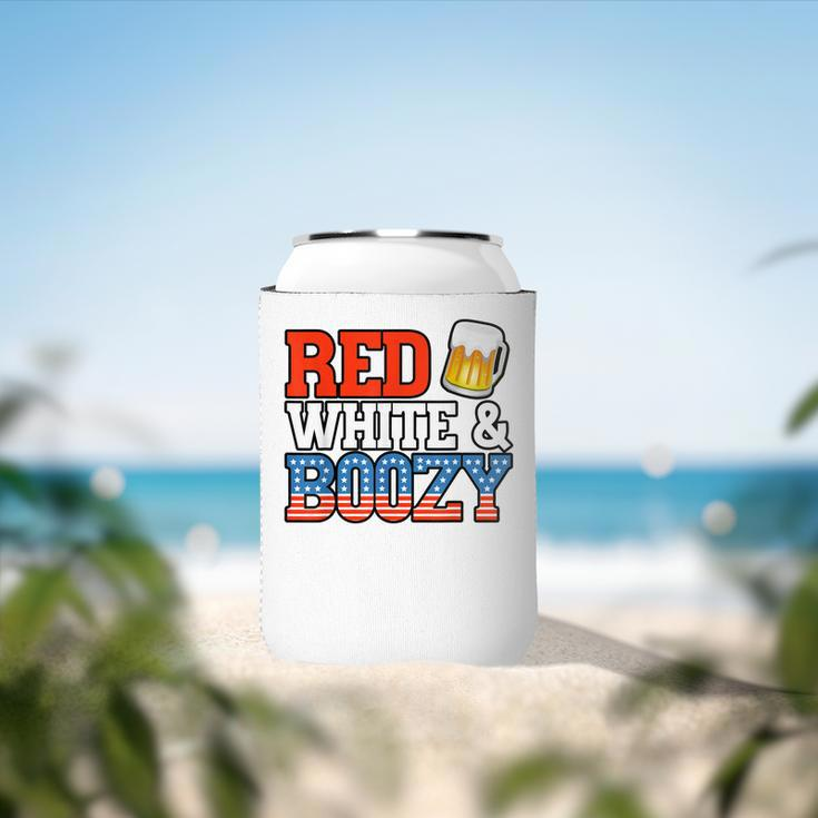 Red White And Boozy Funny 4Th Of July Drinking Crew Party Can Cooler