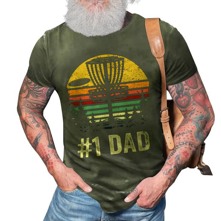 1 Dad Disc Golf Gift Number One Father Frisbee Golfing Disk 3D Print Casual Tshirt