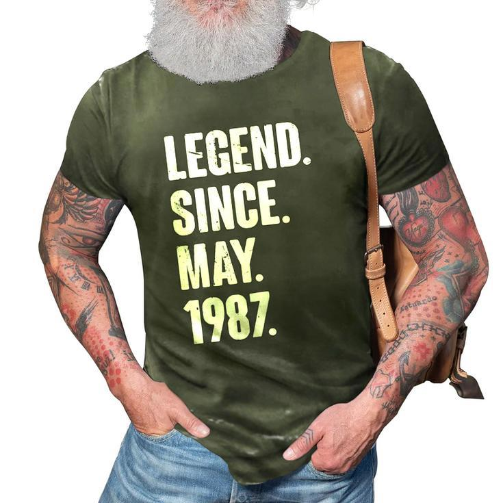 35 Years Old Gift 35Th Birthday Legend Since May 1987 Gift 3D Print Casual Tshirt