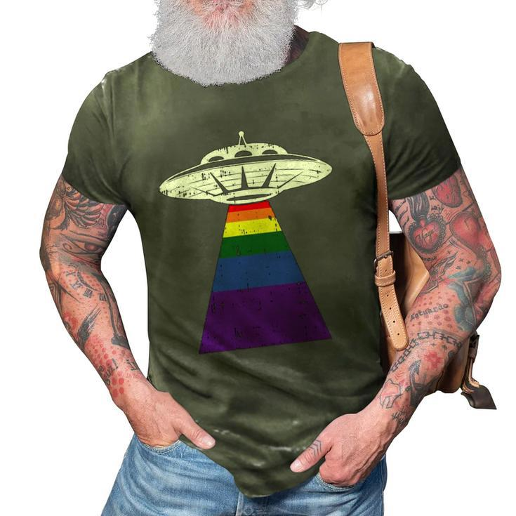 Alien Abduction Gay Pride Lgbtq Gaylien Ufo Proud Ally 3D Print Casual Tshirt