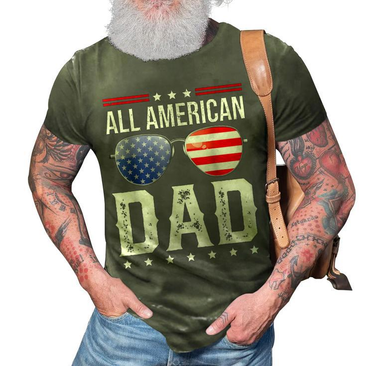 All American Dad 4Th Of July Us Patriotic Pride V2 3D Print Casual Tshirt