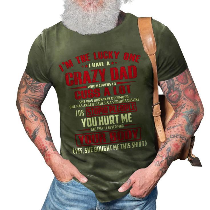 Father Grandpa A Crazy Dad368 Family Dad 3D Print Casual Tshirt
