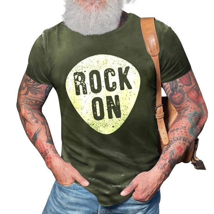 Funny Guitarist Guitar Pick Rock On Music Band 3D Print Casual Tshirt