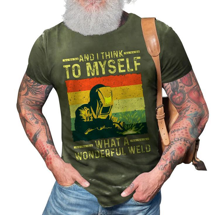 Funny Vintage Welding Design For Men Dad Blacksmith Worker V2 3D Print Casual Tshirt