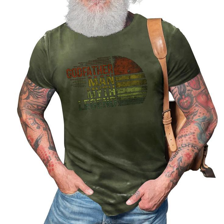 Godfather Man Myth Legend Vintage Men Classic Godfather 3D Print Casual Tshirt