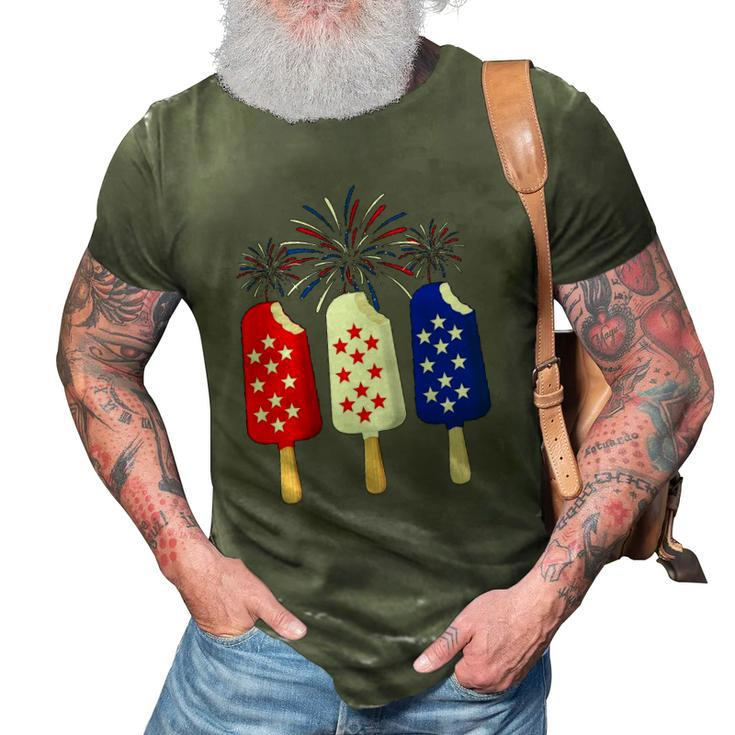 Ice Cream 4Th Of July American Flag Patriotic Men Women 3D Print Casual Tshirt