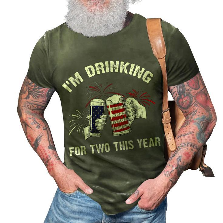 Im Drinking For Two Pregnancy 4Th Of July Dad 3D Print Casual Tshirt
