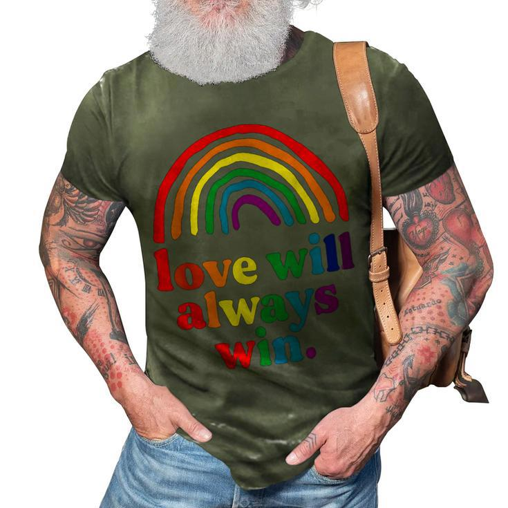 Love Will Always Win Pride Rainbow Kid Child Lgbt Quote Fun 3D Print Casual Tshirt