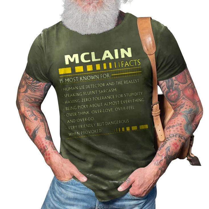 Mclain Name Gift Mclain Facts 3D Print Casual Tshirt