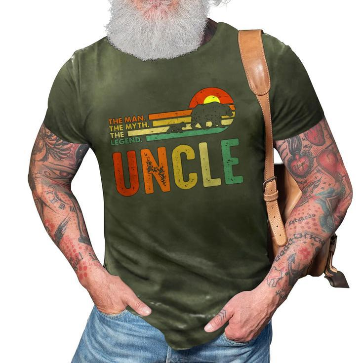 Mens Uncle Man Myth Legend Vintage Men Retro Classic Uncle 3D Print Casual Tshirt