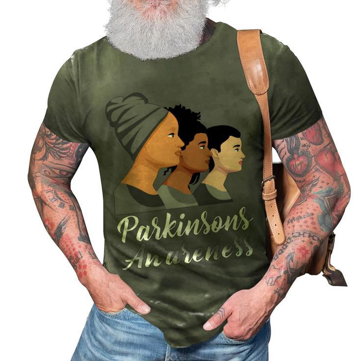 Parkinsons Awareness Grey Women Parkinsons Parkinsons Awareness 3D Print Casual Tshirt