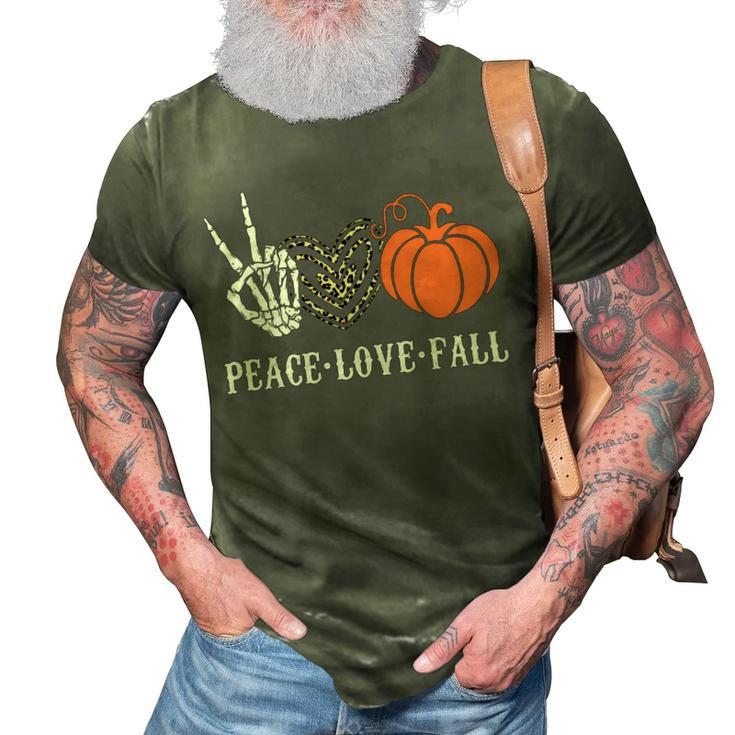 Peace Love Fall Peace Love Pumpkin 3D Print Casual Tshirt