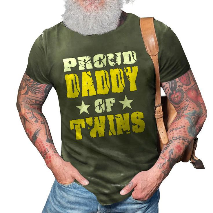 Proud Daddy Of Twins Dad Father 3D Print Casual Tshirt