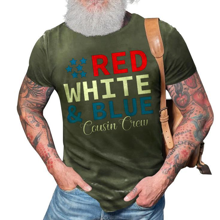 Red White & Blue Cousin Crew Family Matching 4Th Of July 3D Print Casual Tshirt