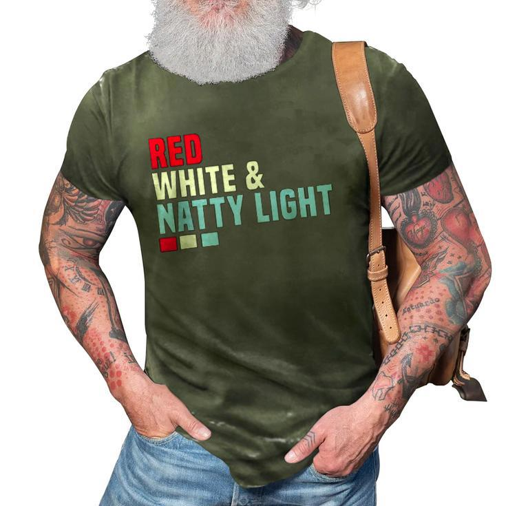 Red White And Natty-Light 4Th Of July 3D Print Casual Tshirt
