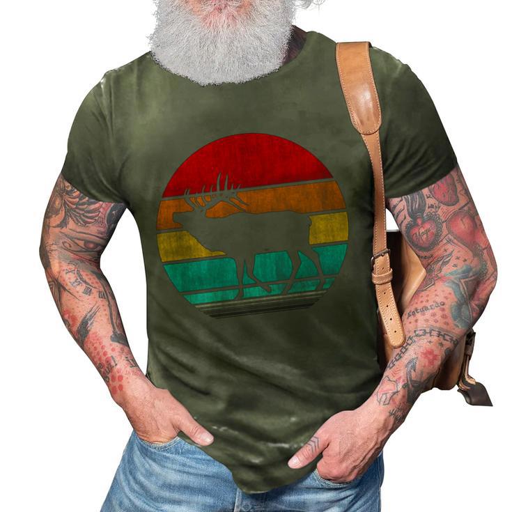 Retro Vintage Elk 3D Print Casual Tshirt