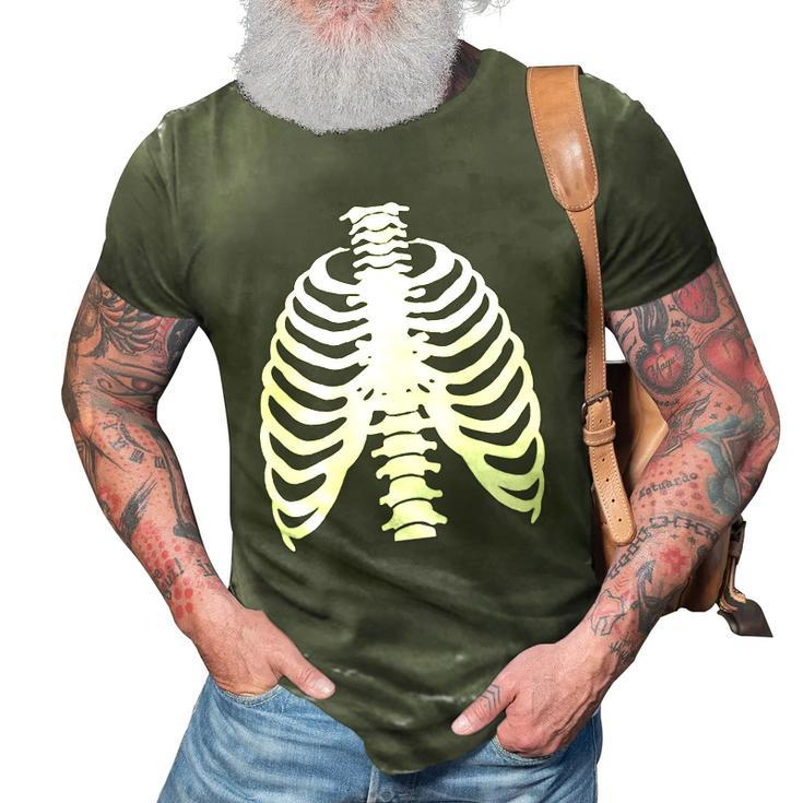 Skeleton Rib Costume Halloween Skeleton Bones Costume 3D Print Casual Tshirt