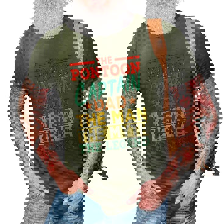 The Pontoon Captain Dad The Man Myth Happy Fathers Day 3D Print Casual Tshirt