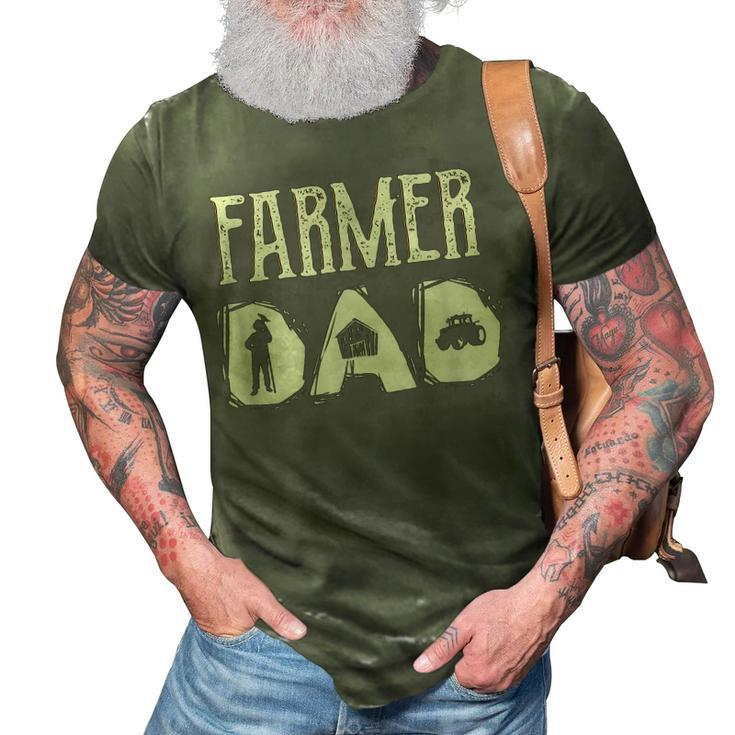 Tractor Dad Farming Father Farm Lover Farmer Daddy V2 3D Print Casual Tshirt