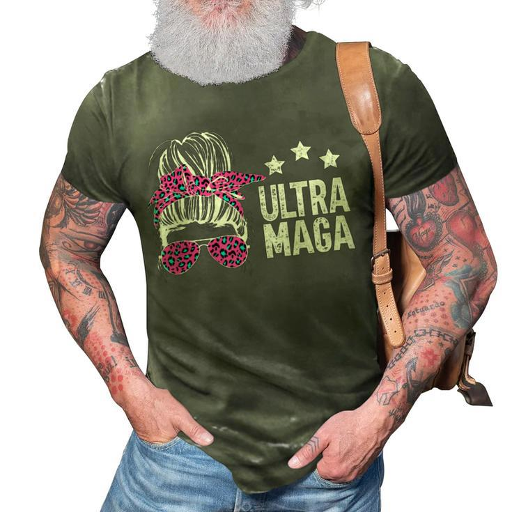 Ultra Maga Messy Bun 3D Print Casual Tshirt