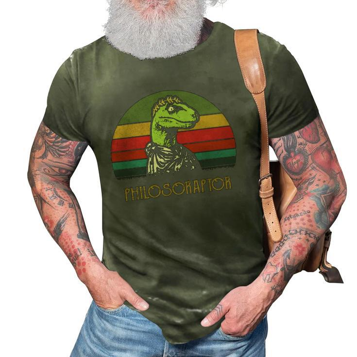 Vintage Philosoraptor Dinosaurs Lovers Gift 3D Print Casual Tshirt