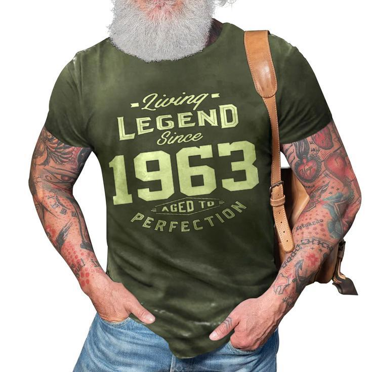 1963 Birthday Gift   Living Legend Since 1963 Aged To Perfection 3D Print Casual Tshirt