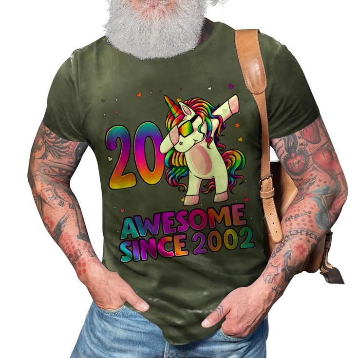 20 Year Old Unicorn Dabbing 20Th Birthday Girl Unicorn Party  3D Print Casual Tshirt