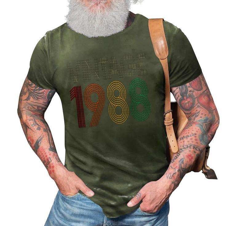 34Th Birthday Men Women Vintage 1988 Retro 34 Years Old 3D Print Casual Tshirt