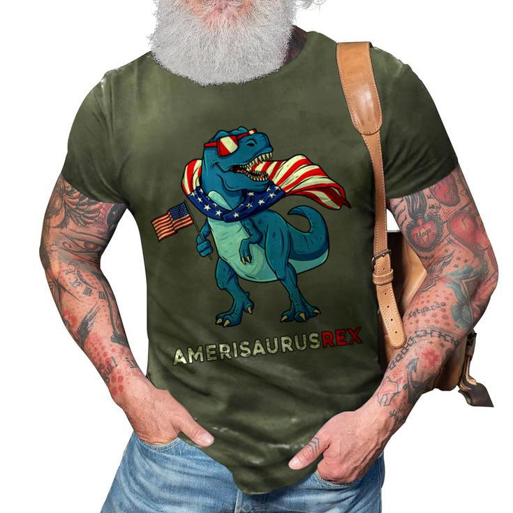 4Th Of July Amerisaurus T Rex Dinosaur Boys Kids Ns  3D Print Casual Tshirt