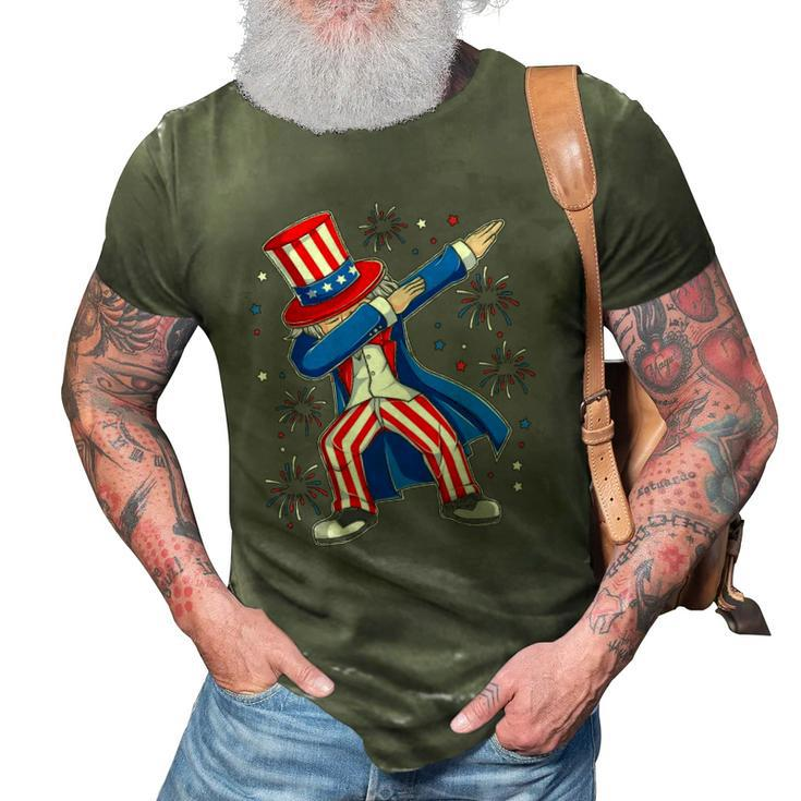 4Th Of July Dabbing Uncle Sam Costume Patriotic Gift 3D Print Casual Tshirt
