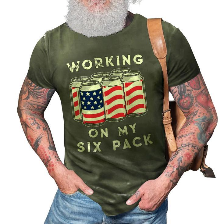 4Th Of July Drinking - Working On My Six Pack 3D Print Casual Tshirt