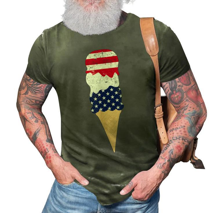 4Th Of July Patriotic Ice Cream  For Independence Day 3D Print Casual Tshirt