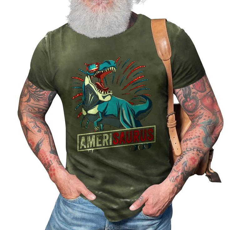 4Th Of Julyrex Boys Kids Men Amerisaurus Dinosaur 3D Print Casual Tshirt