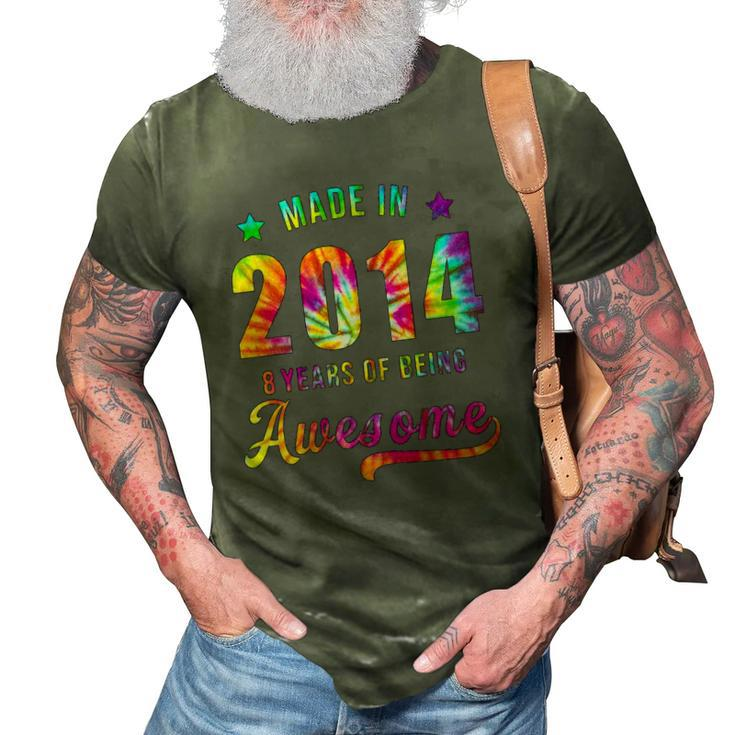 8 Years Old 8Th Birthday 2014 Tie Dye Awesome 3D Print Casual Tshirt