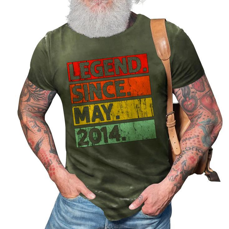 8Th Birthday Gifts Legend Since May 2014 8 Years Old 3D Print Casual Tshirt