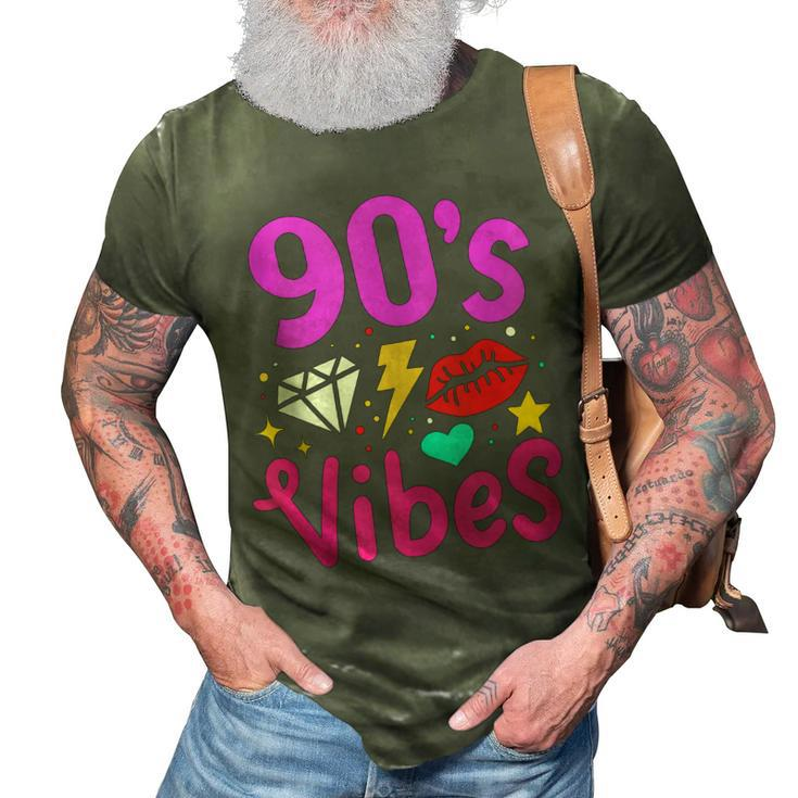 90S Vibes 90S Music Party Birthday Lover Retro Vintage  3D Print Casual Tshirt