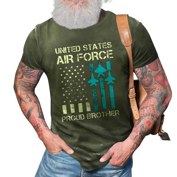 Air Force Us Veteran Proud Air Force Brother 4Th Of July 3D Print Casual Tshirt