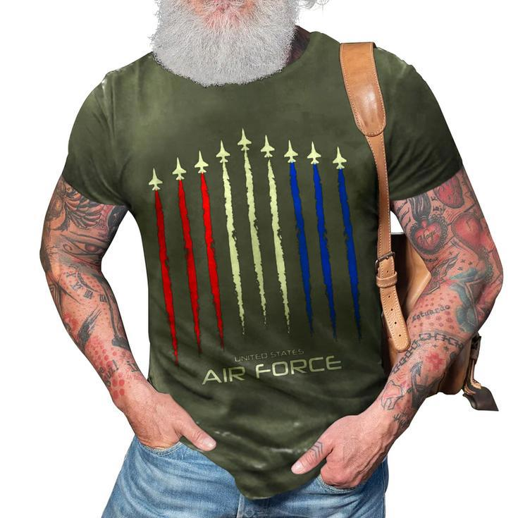 Air Force Us Veterans 4Th Of July T  American Flag  3D Print Casual Tshirt