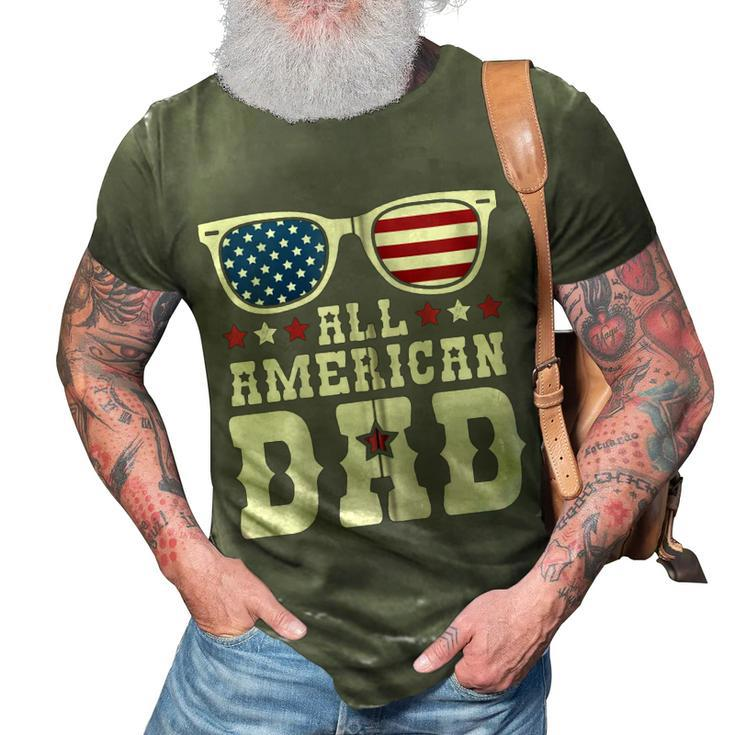 All American Dad Usa Flag Fathers 4Th Of July Day Funny Gift Zip  3D Print Casual Tshirt