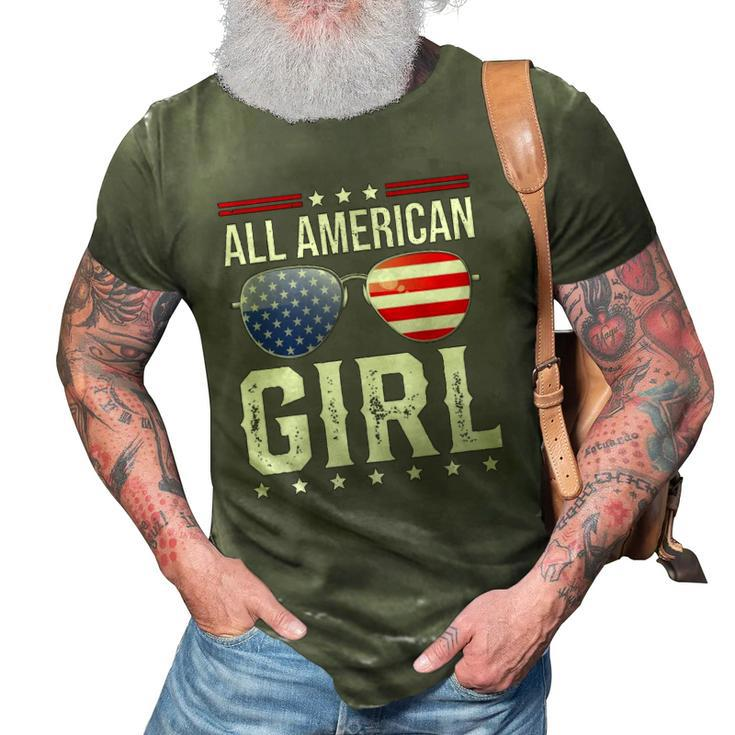 All American Girl Matching Family Fourth 4Th Of July 3D Print Casual Tshirt