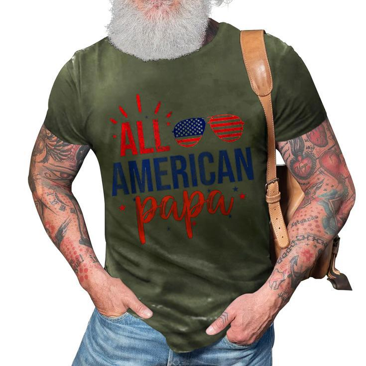 All American Papa 4Th Of July Sunglasses Family  3D Print Casual Tshirt