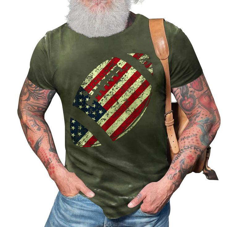 American Football 4Th July American Flag Patriotic Gift  3D Print Casual Tshirt