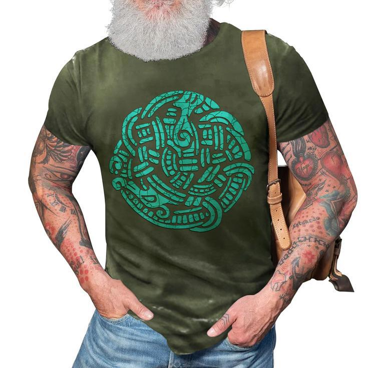 Ancient Viking Serpent Amulet  For Nordic Lore Lovers V2 3D Print Casual Tshirt
