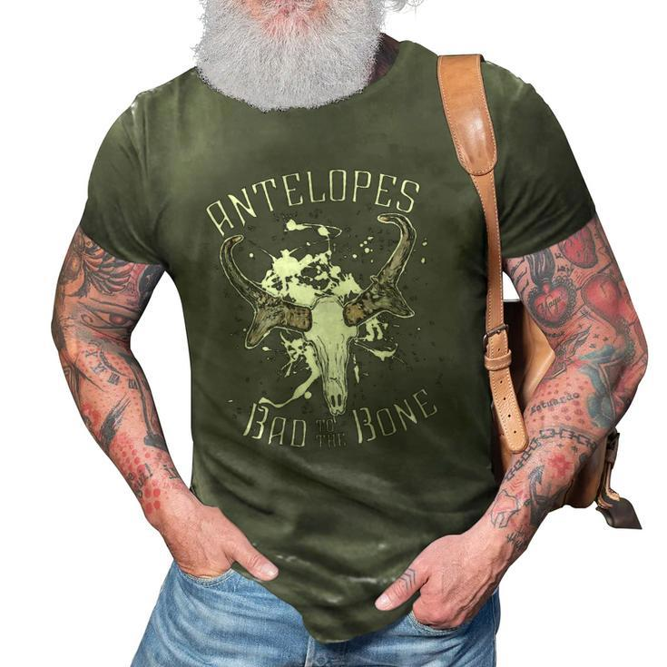 Antelope Bad To The Bone Skull Art 3D Print Casual Tshirt