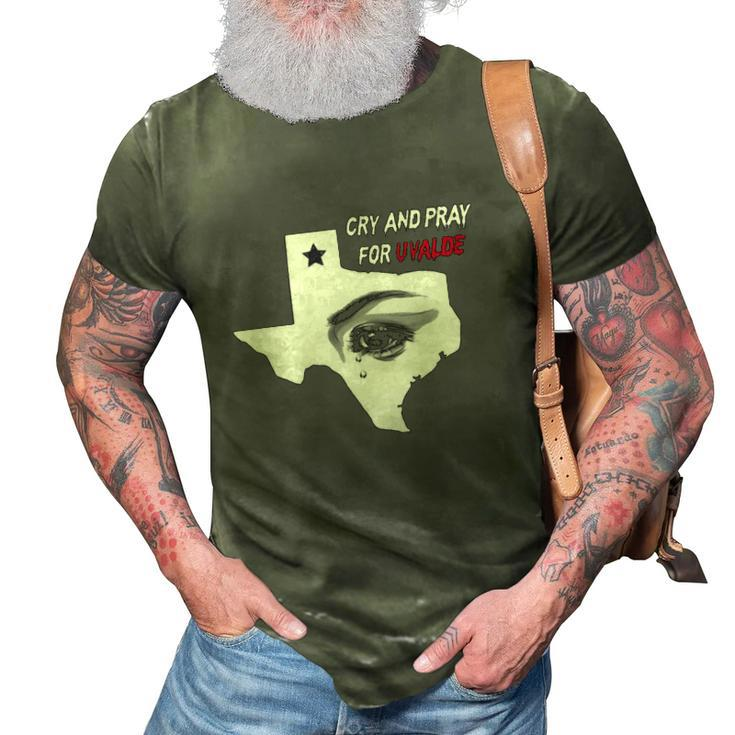 Anti Guns Cry And Pray For Uvalde Texas 3D Print Casual Tshirt