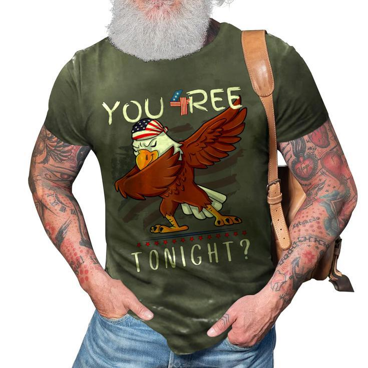 Are You Free Tonight 4Th Of July American Dabbing Bald Eagle  3D Print Casual Tshirt