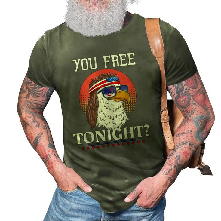 Are You Free Tonight 4Th Of July Retro American Bald Eagle  3D Print Casual Tshirt