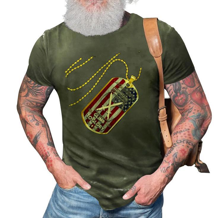 Army 10Th Mountain Division American Flag Dog Tag 3D Print Casual Tshirt