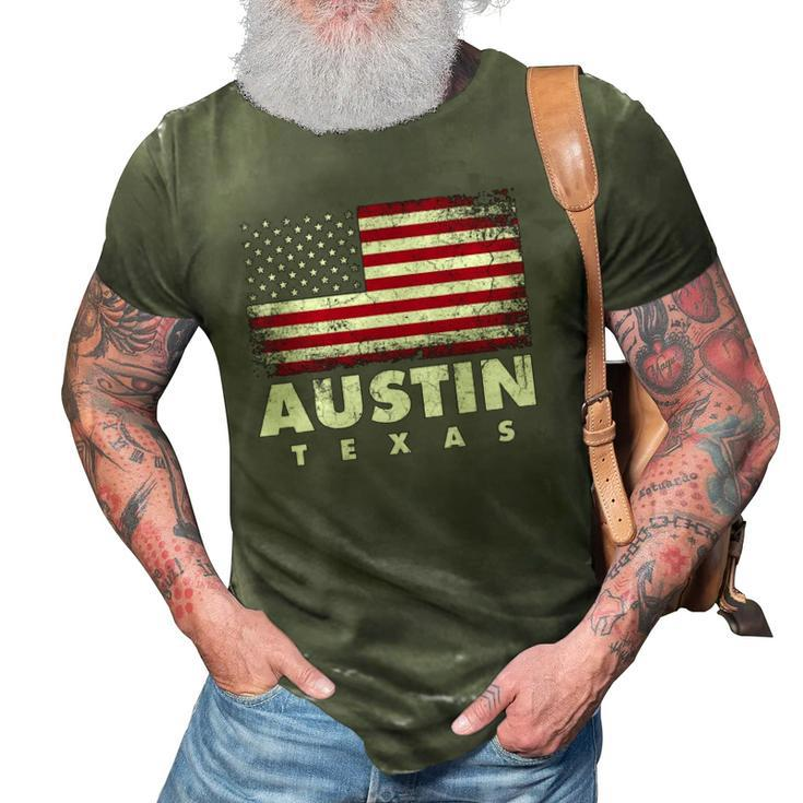 Austin Texas 4Th Of July American Flag Usa America Patriotic 3D Print Casual Tshirt